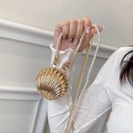 Pearl Chain Shell Bag