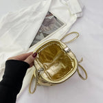 Shiny leather cloud bag