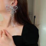 Long Tassel Rhinestone Earrings