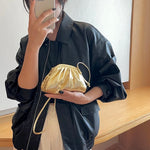 Shiny leather cloud bag