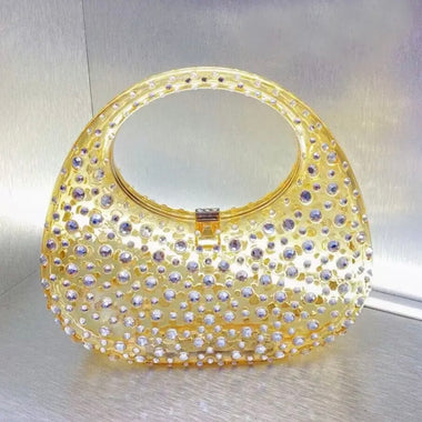 Clear Rhinestone Clutch