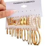 Gold Hoop Earrings Set